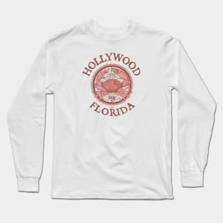 Hollywood, Florida, Stone Crab on Wind Rose Long Sleeve T-Shirt